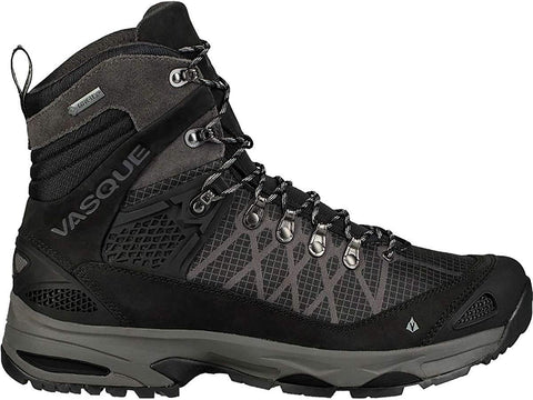 Vasque Men's Saga GTX Gore-Tex Waterproof Hiking Boot, Jet Black/Magnet, 7.5
