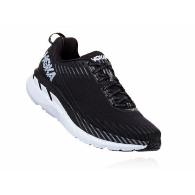 Hoka One One Clifton 5 Knit Men's Running Shoes Black/White 12.5 M