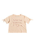 Roxy Girls' New Love T-Shirt, Apricot ICE Kuta Stripes, 8/S