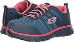 Skechers Work Sure Track Saquenay Alloy Toe Womens Sneakers Navy/Pink 7