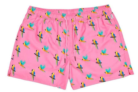 Happy Socks Parrot Swim Shorts Pink Small