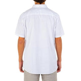 Hurley mens One and Only Textured Short Sleeve Up Button Down Shirt, White, Medium US