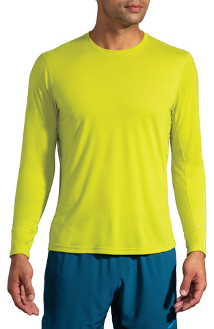 Brooks distance long sleeve bright moss S mens