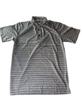 Badger - Mens Stripe Polo ( size M ) Gray / Steel