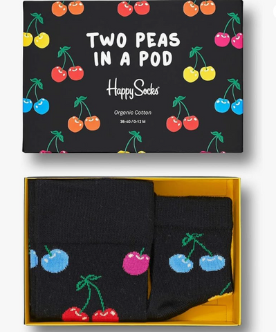 Happy Socks P2 PEAS IN A POD Gift Box Assorted, 5 1/2- 9 1/2