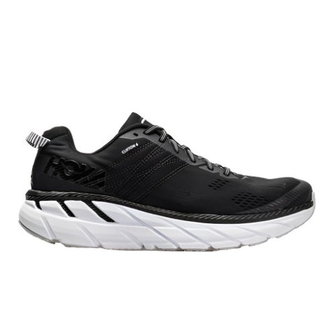 HOKA ONE ONE Mens Clifton 6 Black/White Running Shoe - 12.5