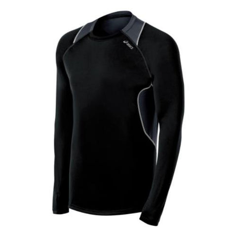 Asics Men's Lite-Show Favorite Long Sleeve Top, Black/Steel, X-Large