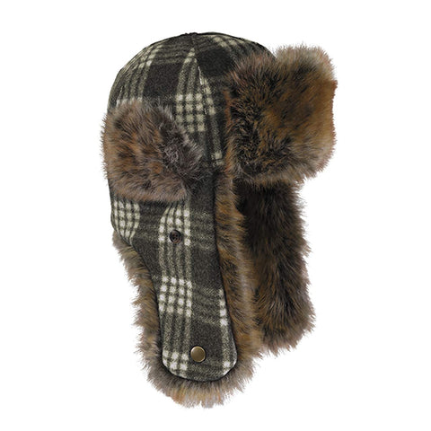 Stormy Kromer Northwoods Trapper Hat - Insulated Wool Winter Hat with Ear Flaps Charcoal Small