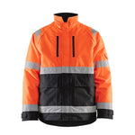 Blaklader Men's Winter Windproof Water-Resistant Breathable High Visibility Reflective Safety Jacket Orange Hi-Viz/Black, Small