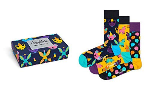Happy Socks Party Animal Birthday Gift Box Assorted 9-11