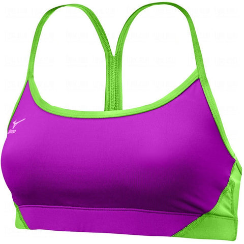 Mizuno Women's Hybrid Bra Top, Purple/Green, Small