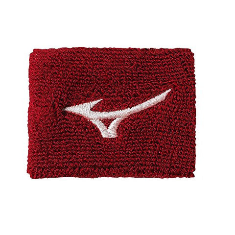 Mizuno 2-Inch Wristband Red One Pair Of Wristbands