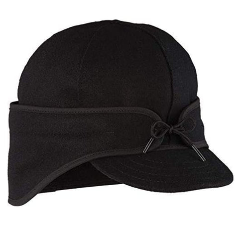 Stormy Kromer Rancher Cap - Winter Thinsulate Wool Hat with Fleece Earflap, Cold Weather Gear, Warm Black