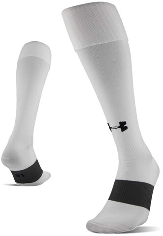 Under Armour Soccer Over-The-Calf Socks, 1-Pair, White, Shoe Size: Mens 8-12, Womens 9-12