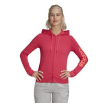 Adidas Womens Essentials Linear Hoodie Power Pink/Signal Pink Large