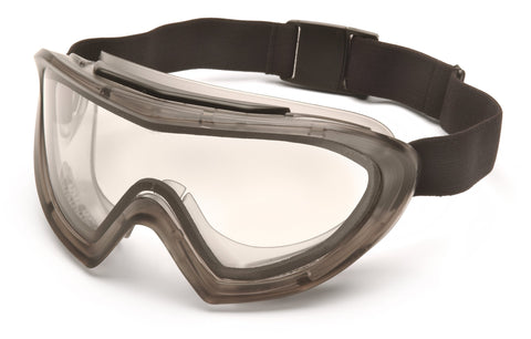 Pyramex Capstone Gray Direct/Indirect Goggle With Clear Anti-Fog Dual Lens