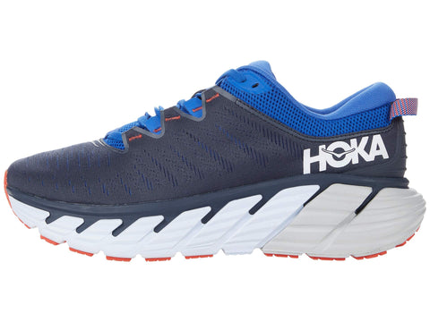 HOKA ONE ONE Mens Gaviota 3 Textile Synthetic Black Iris Turkish Sea Trainers 8 US