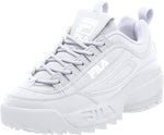 Fila Women's Disruptor II Premium Sneakers, White/White/White, 7.5 Medium US