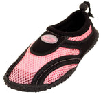 Womens Water Shoes Aqua Socks Pool Beach ,Yoga,Dance and Exercise (7, Black/Pink 1185L)