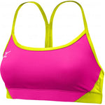 Mizuno Women's Hybrid Bra Top, Pink/Lemon, X-Small