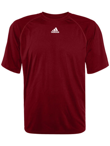 Adidas Men's Team Climalite Short Sleeve Top T-shirt Burgundy Medium