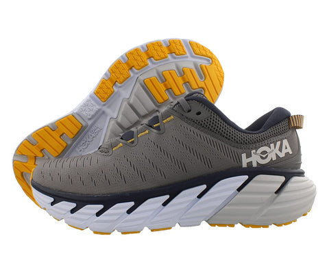 HOKA ONE ONE Mens Gaviota 3 Textile Synthetic Charcoal Gray Ombre Blue Trainers 9 US