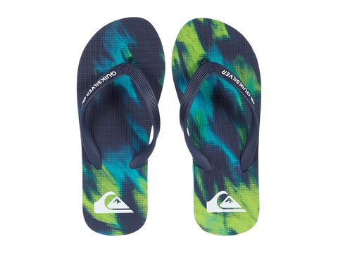 Quiksilver Boys' Molokai Marled Youth Flip-Flop, Blue/Green, 11(28) M US Big Kid