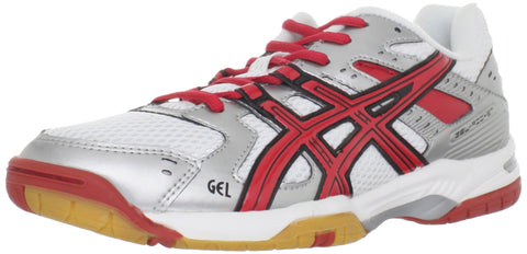 ASICS Women's GEL-Rocket 6 Volleyball Shoe,White/Red/Silver,10.5 M US