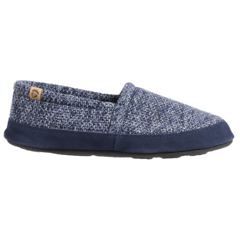 Acorn Men's Moc Slippers, Navy Tweed, 12-13