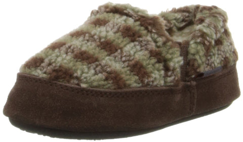 Acorn Kids Colby Gore Moc Slipper, Brown Check, US 10-11 Unisex Toddler