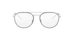 Ray-Ban RX6414 Round Prescription Eyeglass Frames, Black On Silver/Demo Lens, 53 mm