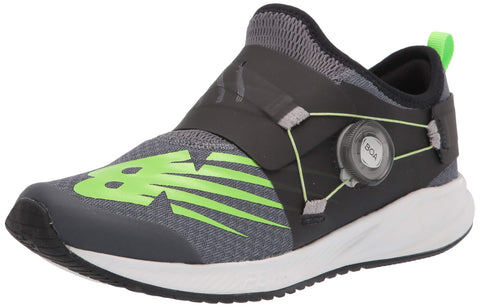 New Balance Kid's FuelCore Reveal V2 Boa Running Shoe, Lead/Black, 1.5 M US Little Kid (4-8 Years)