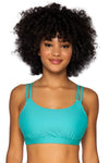 Sunsets Taylor Bralette Swim Top, Seaside Aqua, 32DD