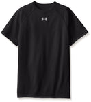 Under Armour Boys' Locker Short Sleeve T-Shirt, Black (001)/White, Youth Small