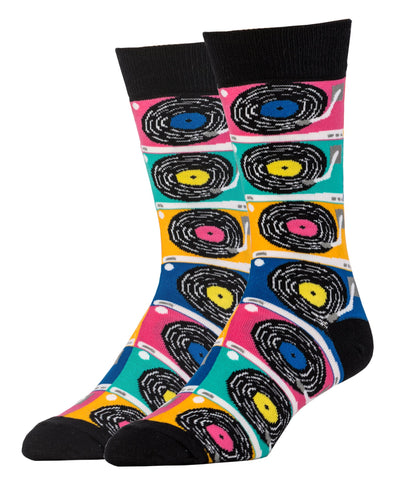 Oooh Yeah Crew Socks Throwback Retro (Mens (10-13), Put That Record On)