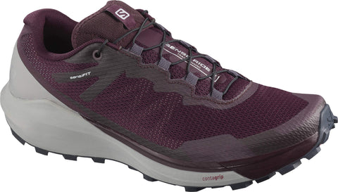 Salomon womens Sense Ride 3 W Trail Running, Winetasting/Alloy/Burnt Coral, 10.5 US