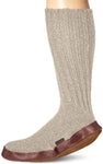 Acorn Unisex-Adult Original Slipper Sock, Flexible Cloud Cushion Footbed with a Mid-Calf Sock and Suede Sole, Light Grey Ragg Wool, X-Small