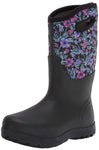 Bogs Women's Neo Classic Tall Waterproof Rain Boot, Vine Floral Print-Dark Green, 7