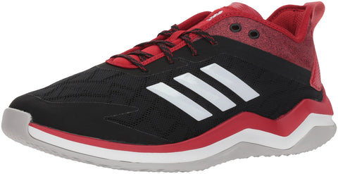 adidas Men's Speed Trainer 4 Baseball Shoe, Black/Crystal White/Power red, 5.5 M US