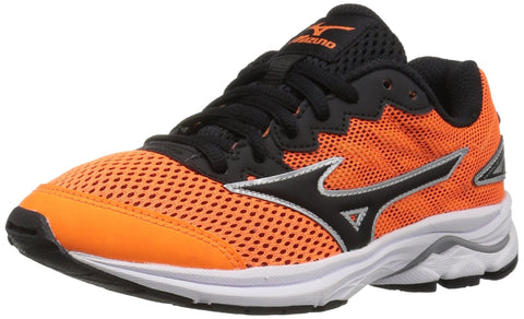 Mizuno Boy's Wave Rider 20 Jr Running Shoe, Clownfish/Black, 2.5 D US Little Kid