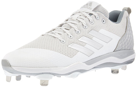 adidas Men's Adizero Afterburner 4 Baseball Shoe, FTWR White, Silver met, Light Grey, 7.5 M US