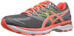 ASICS Women's GT-2000 4 Running Shoe, Charcoal/Flash Coral/Flash Yellow, 5 M US