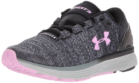 Under Armour Girls' Grade School Charged Bandit 3 Athletic Shoe, Black (002)/Glacier Gray, 6